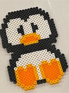Pixel Penguin Perler Bead Hand Crafted